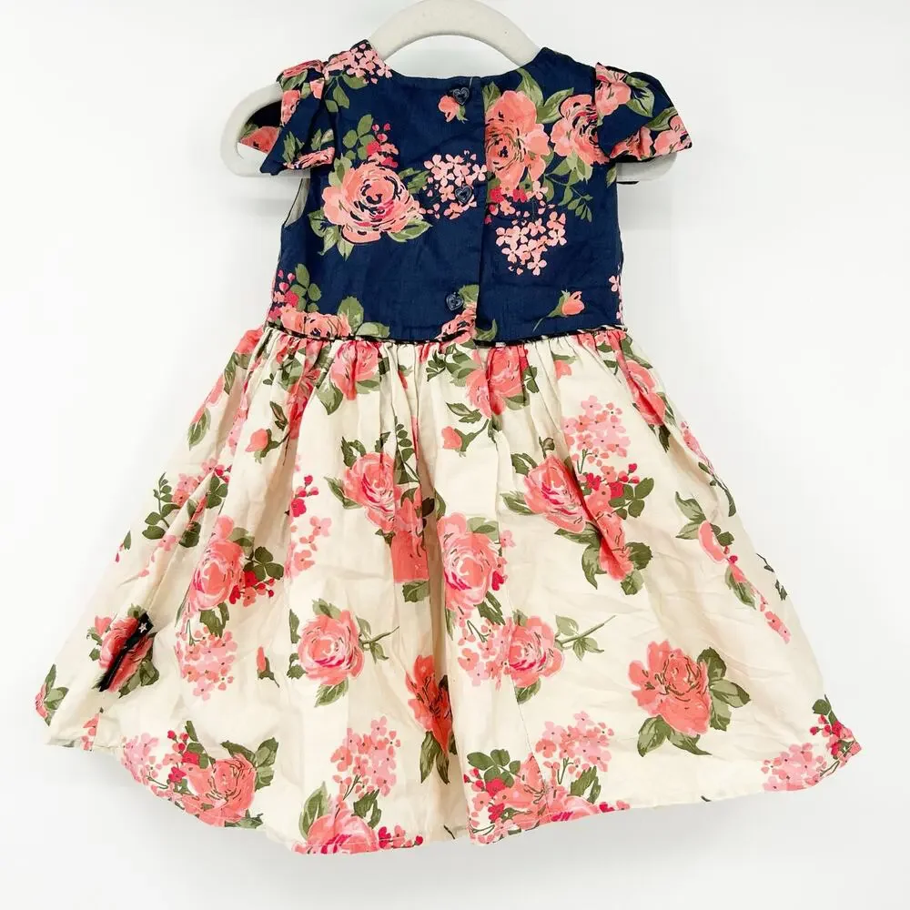 Baby K by Myleene Klass‎ Girls Cottagecore Cotton Rose Floral Dress Size 18-24M